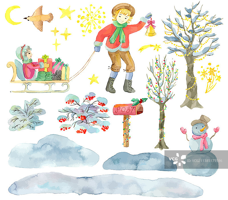 儿童雪橇设计图片素材