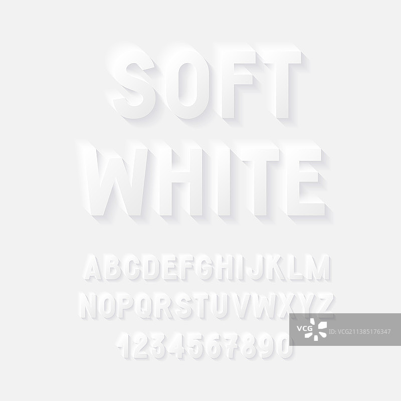 白色英文字母和数字字体图片素材