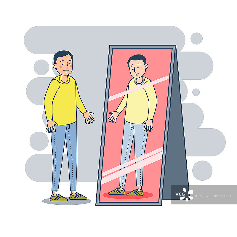 情绪低落的男人捂着脸做出积极反应图片素材