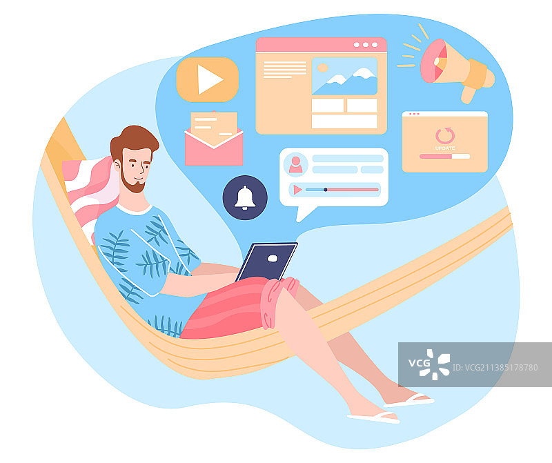 社交媒体概念中的冲浪图片素材