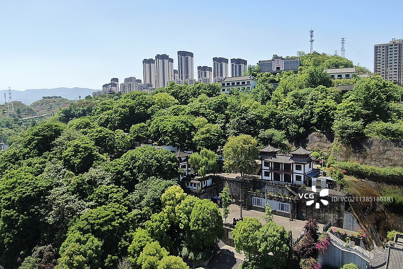 重庆忠县白公祠航拍图片素材