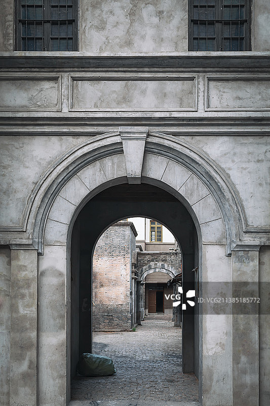 上海车墩影视基地老上海城市建筑风光图片素材