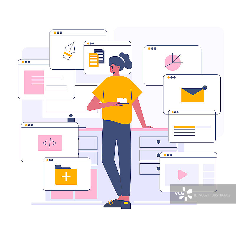 在线媒体和邮件Web模板图片素材