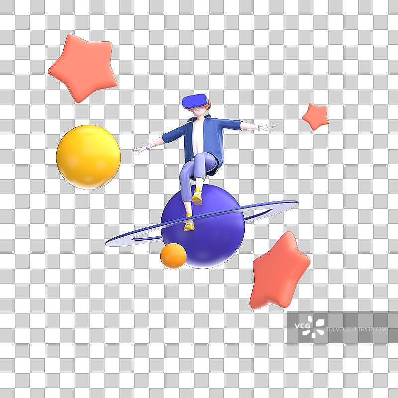 3D渲染元宇宙卡通元素图片素材