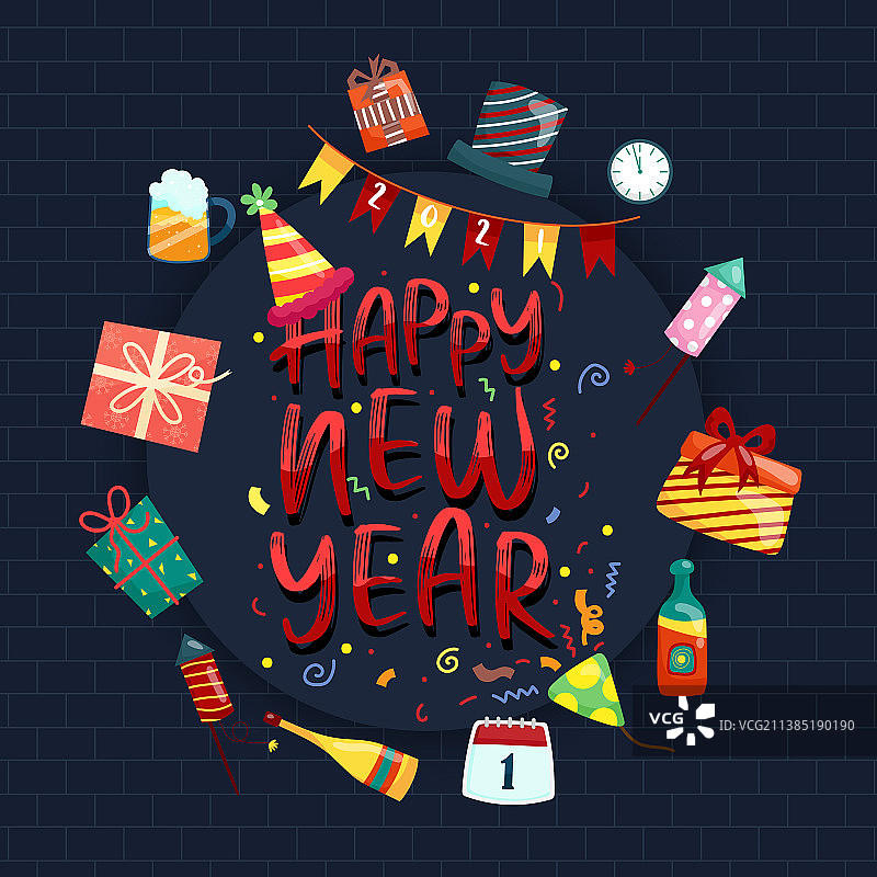 圣诞快乐，新年快乐大型设计图片素材