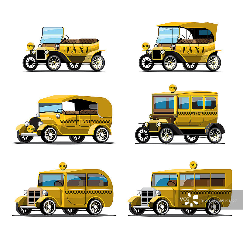 复古风格的古董出租车模型图片素材