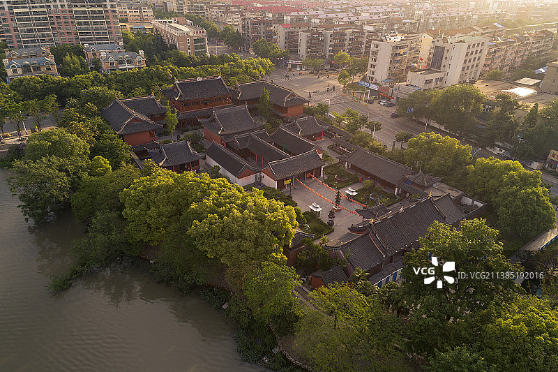 城隍庙晨韵--江苏南通濠河景区城隍庙图片素材