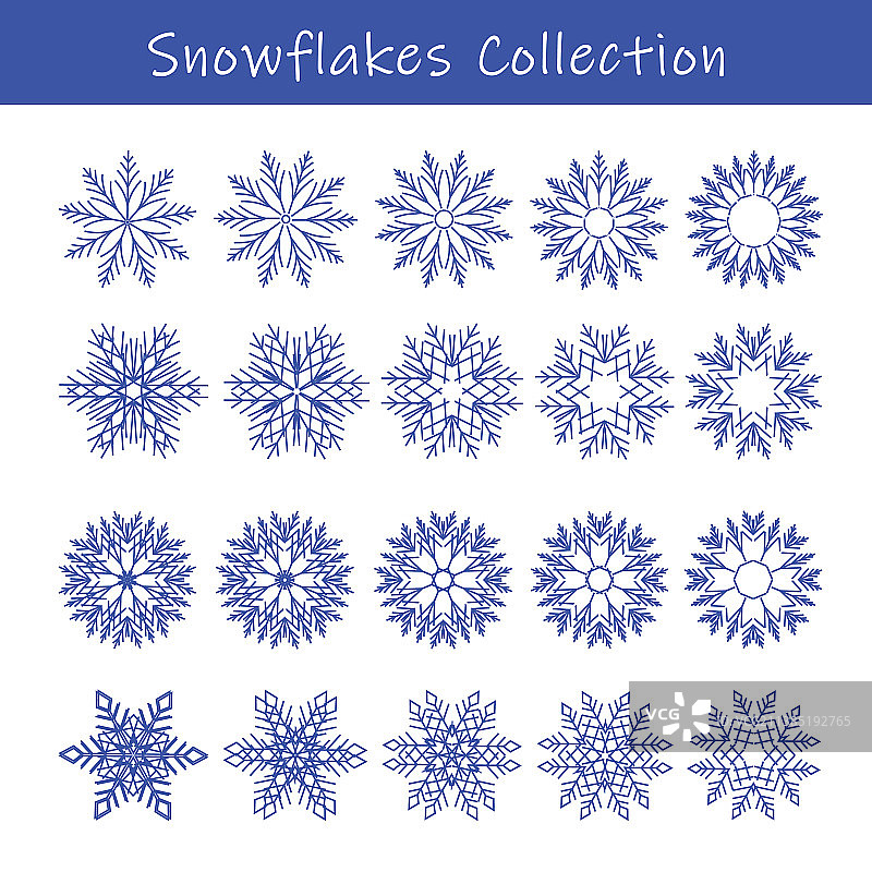 冬季剪纸雪花合集图片素材