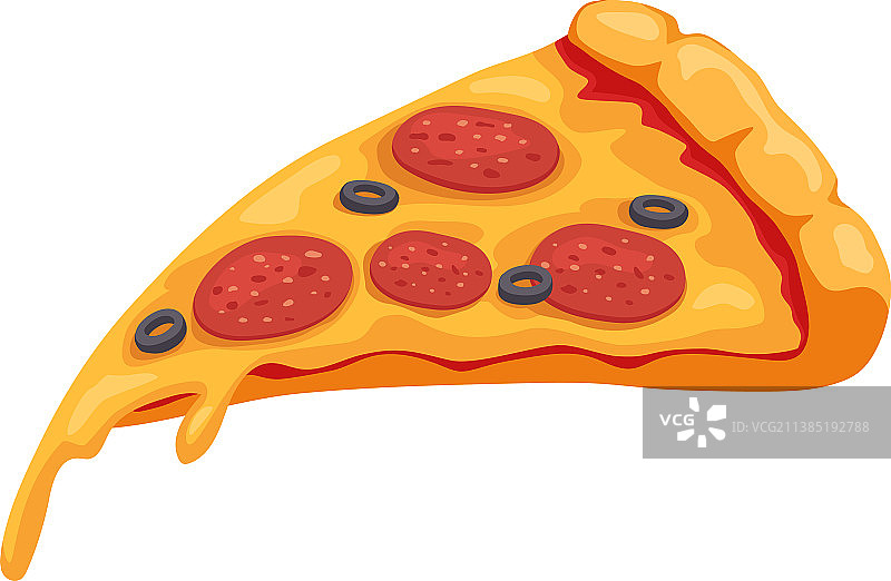 意大利香肠披萨切片图片素材