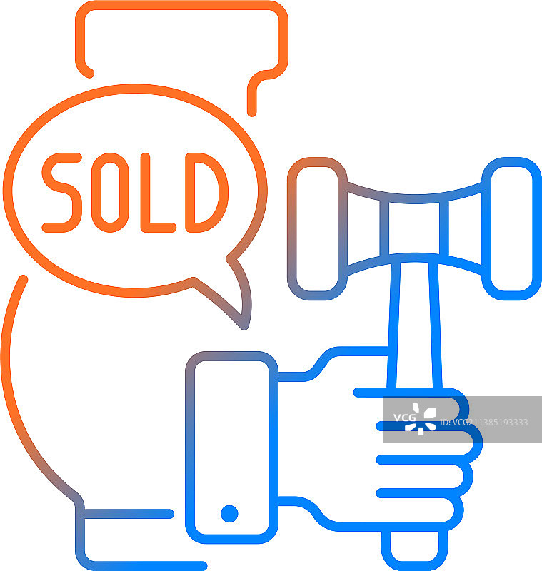 拍卖师渐变线性图标图片素材