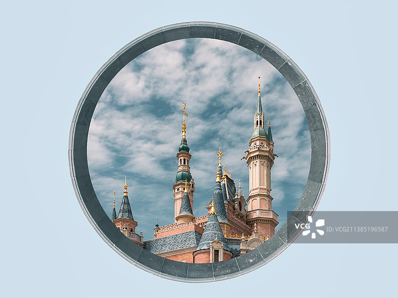 上海迪斯尼旅游度假区建筑风光图片素材