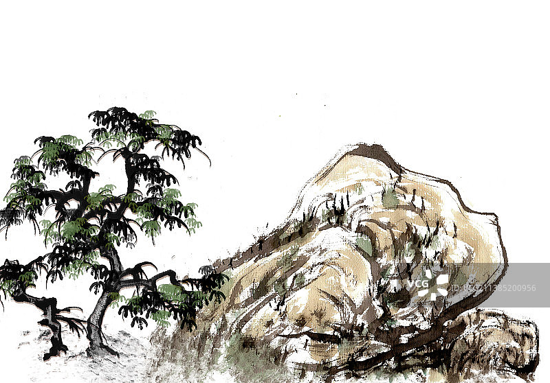 山石与树木图片素材