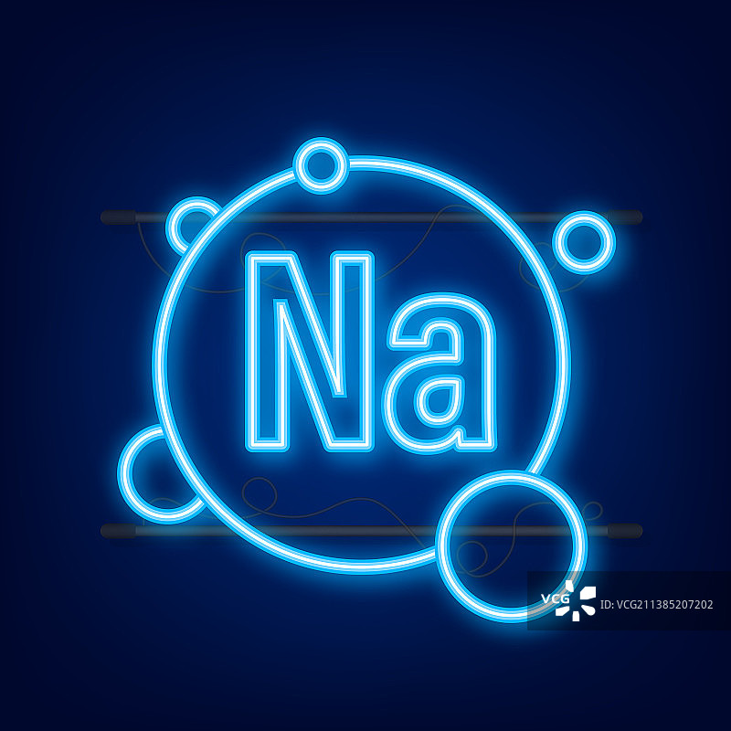 蓝色发光钠胶囊霓虹图标图片素材