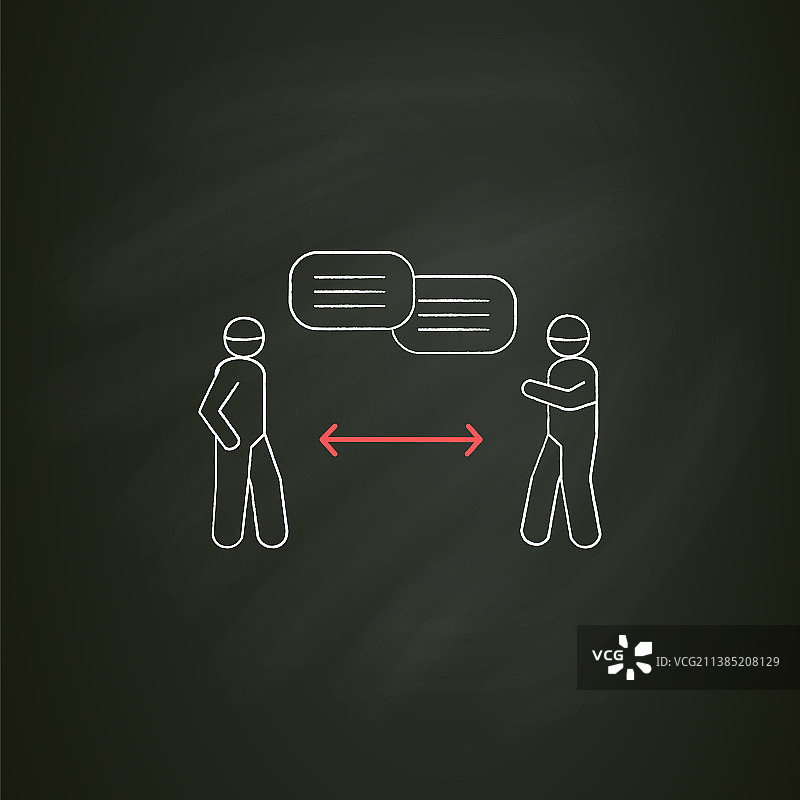 安全社交距离粉笔图标图片素材