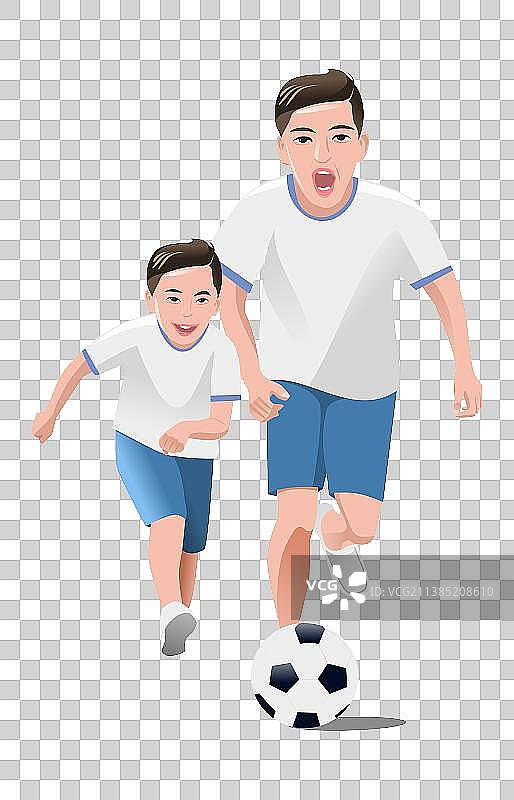 父子足球图片素材