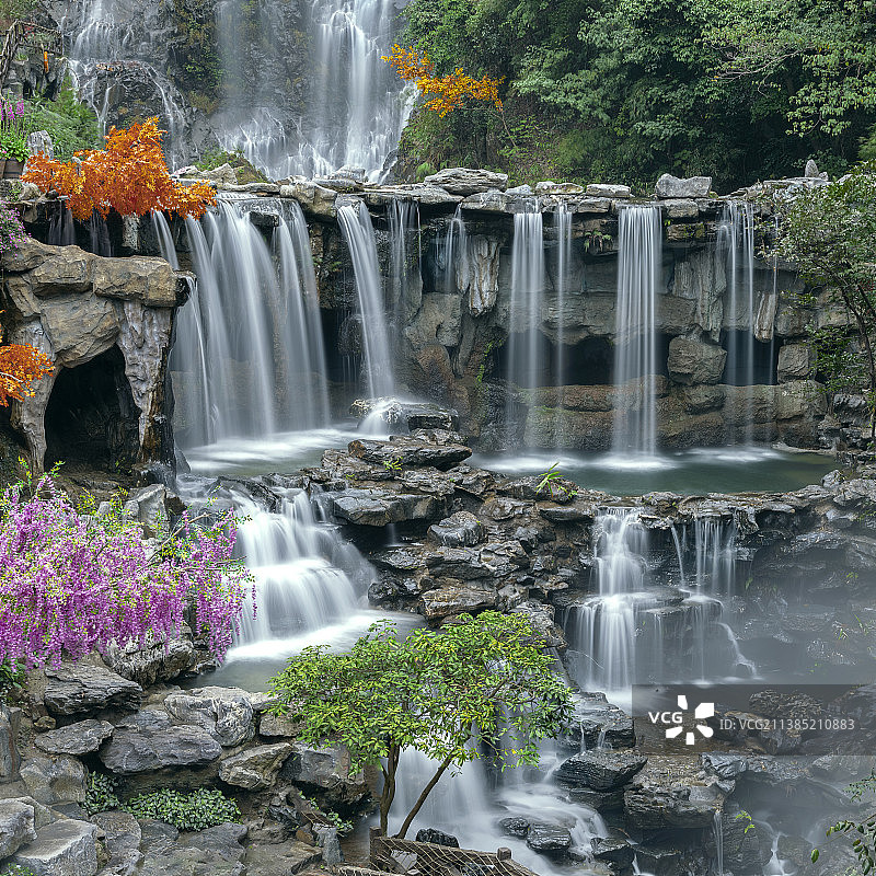 古龙峡瀑布图片素材