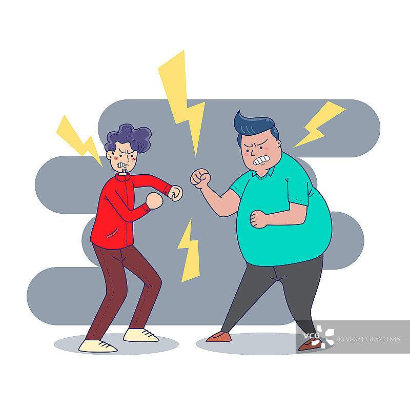 两个年轻男人之间的打斗图片素材