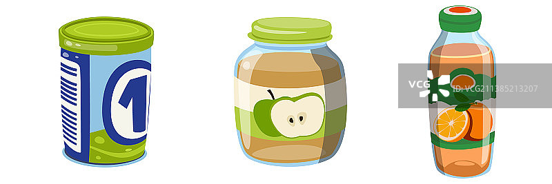 卡通橙汁小玻璃瓶图片素材