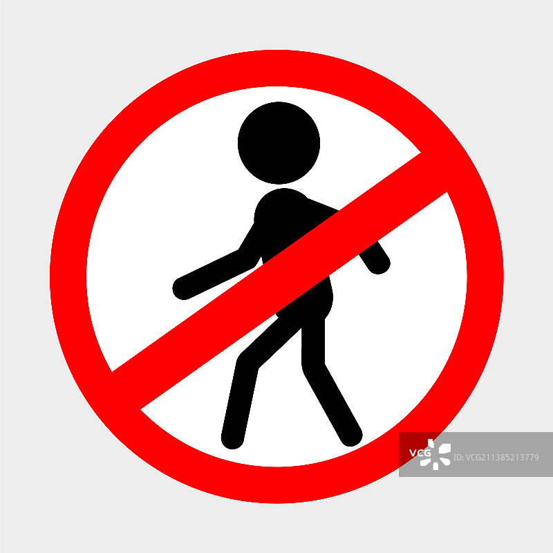 简洁禁止行人通行标志图片素材