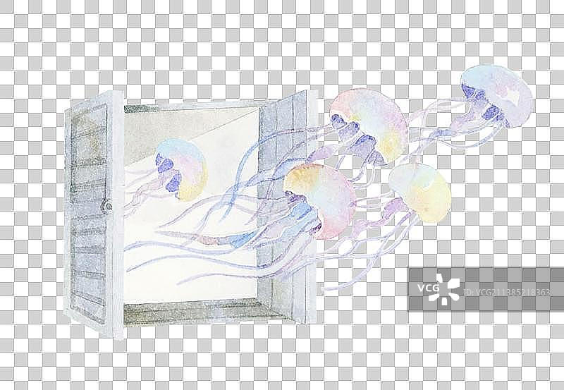 窗外水母图片素材