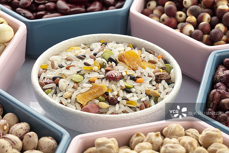 八宝米和各种豆子特写图片素材