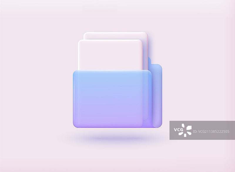 带有纸质文档图标的3D文件图片素材