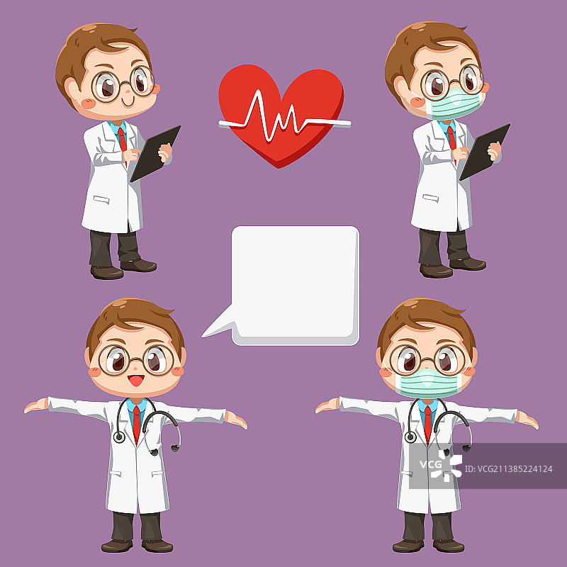 卡通医生与听诊器图片素材
