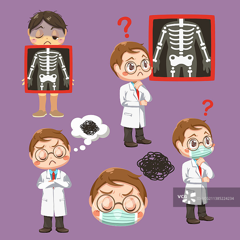 卡通医生与听诊器图片素材
