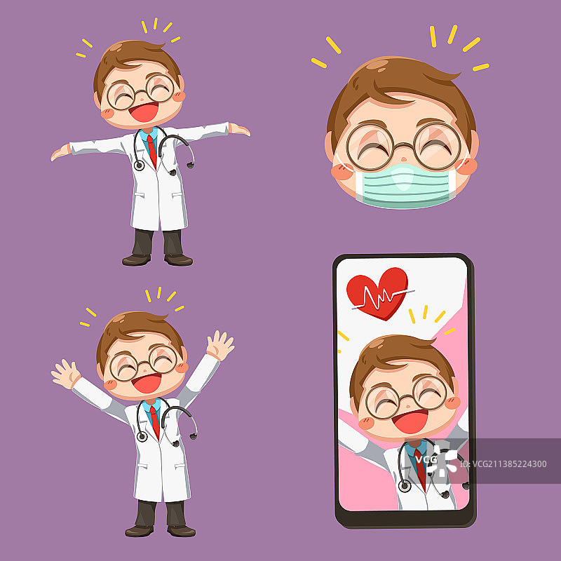 卡通医生与听诊器图片素材
