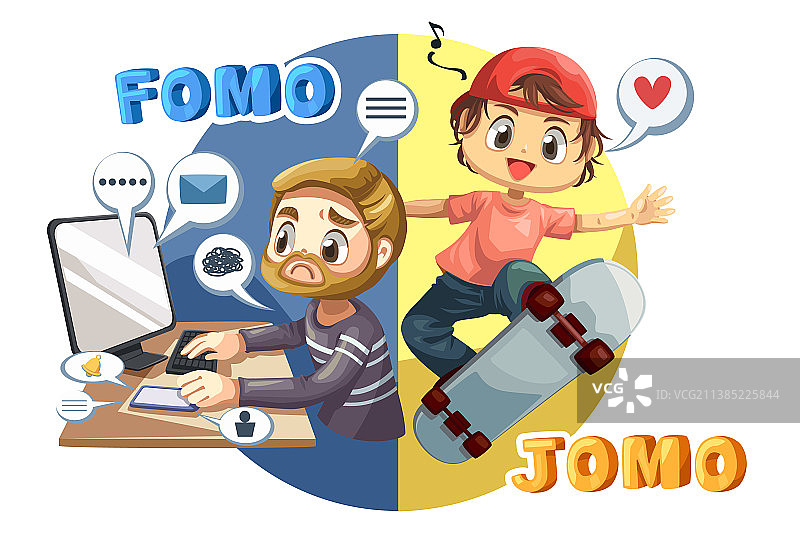 害怕错过与享受拥有的概念图片素材