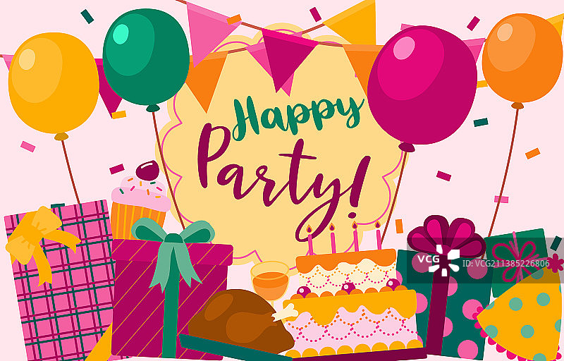 卡通生日聚会背景图片素材