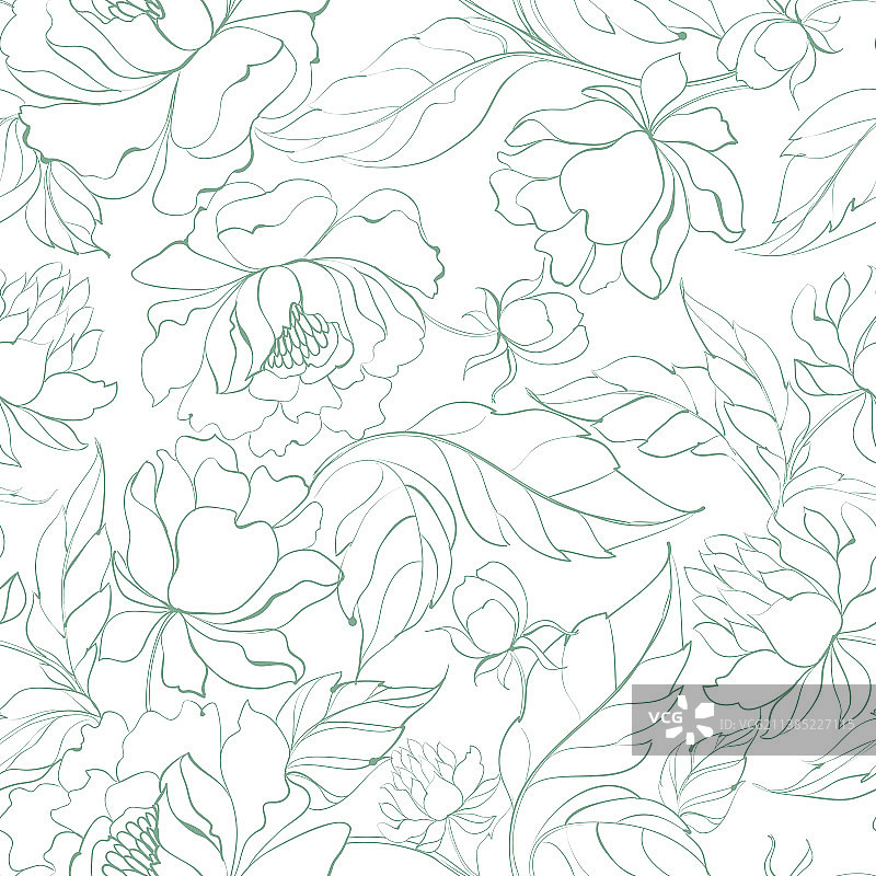 无缝图案：牡丹花图片素材