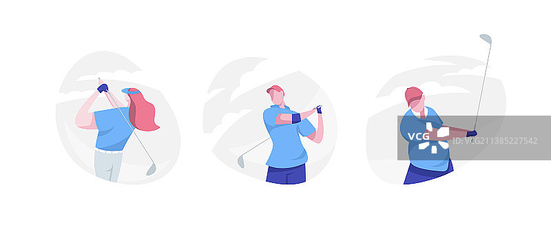 高尔夫人物场景：青年男女图片素材