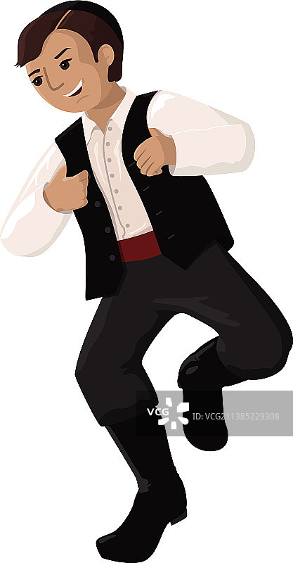 年轻舞者跳犹太民族舞蹈图片素材