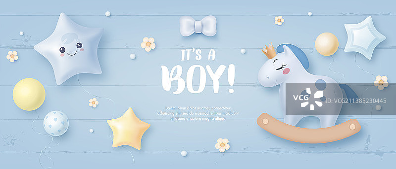 男婴婴儿派对横幅图片素材