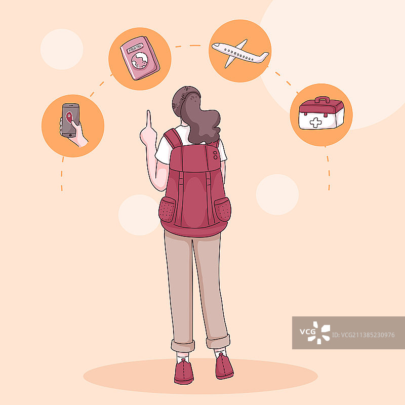 青少年旅行者卡通人物图片素材