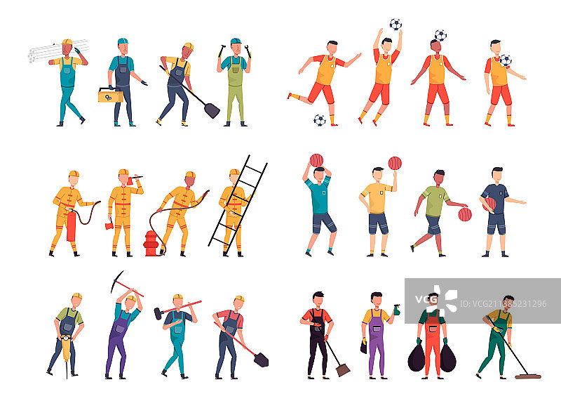 多种职业角色6套，24个姿势合集图片素材