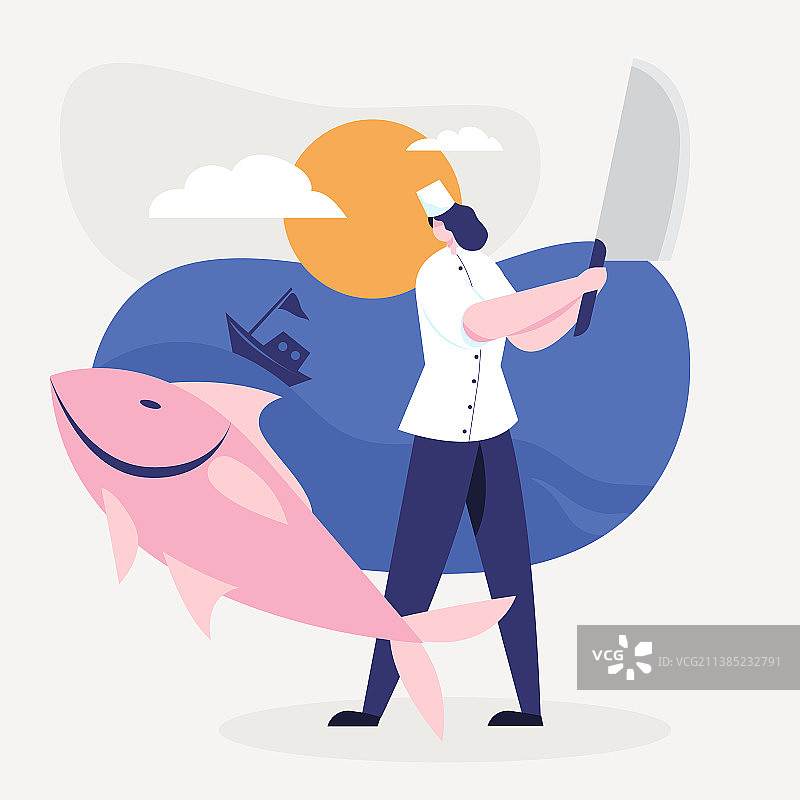 厨师为顾客准备食物图片素材