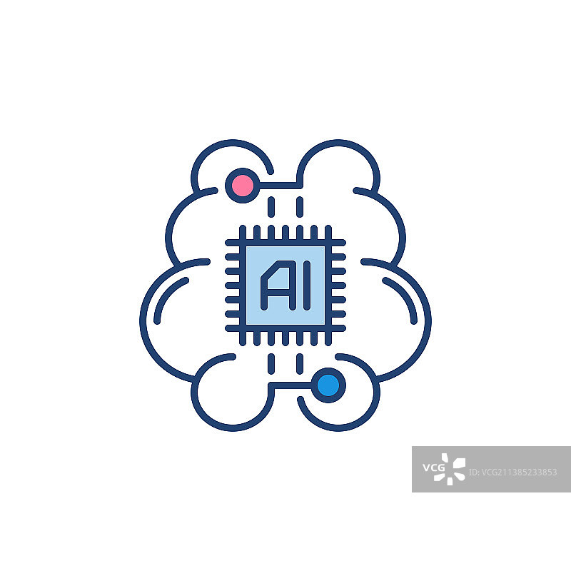 带处理器概念的数字大脑图片素材