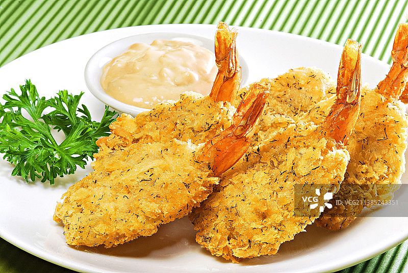 黄金风味蝴蝶虾图片素材