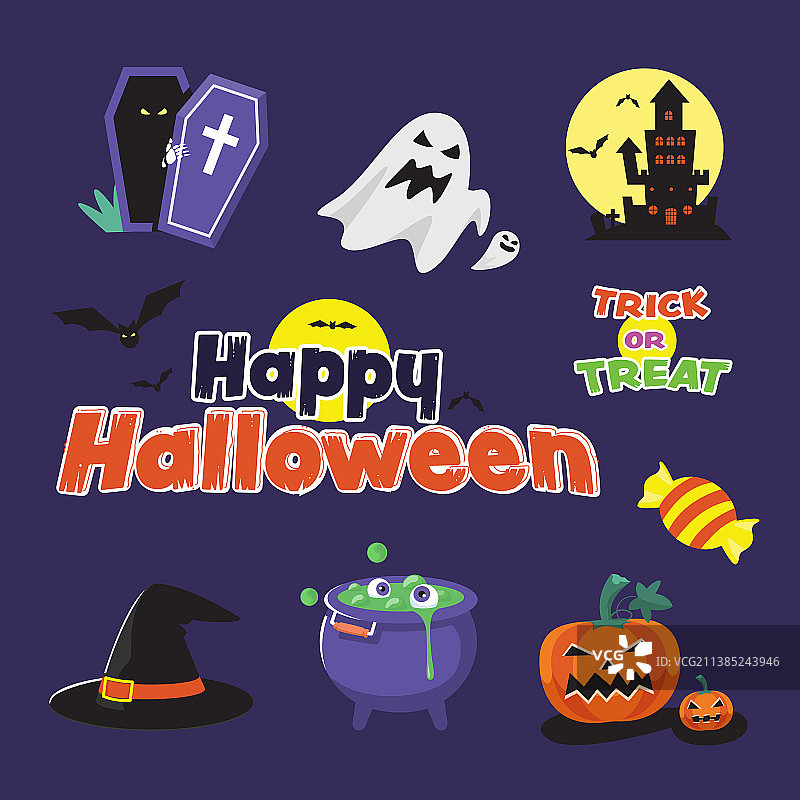 万圣节快乐：不给糖就捣蛋庆祝图片素材