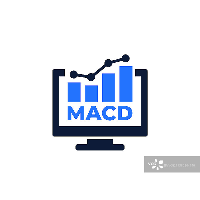 白色背景上的MACD指标图标图片素材