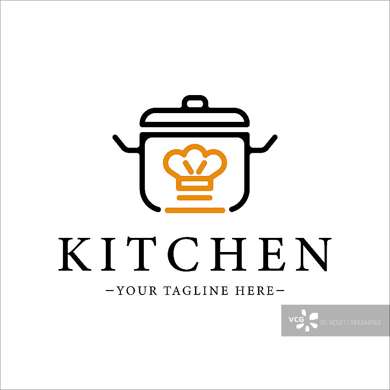 厨房用具套装logo线条艺术模板图标图片素材