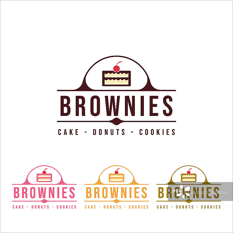 巧克力布朗尼蛋糕标志模板图标图形设计图片素材