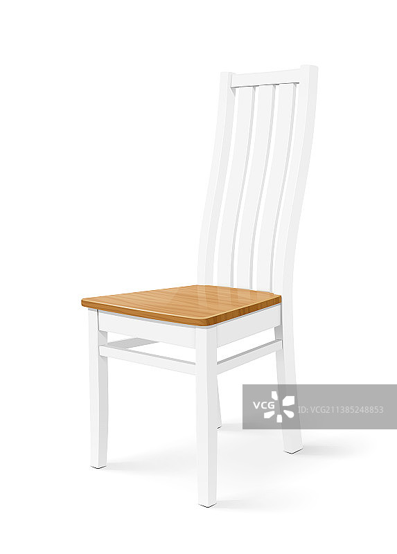 白色木制厨房椅图片素材