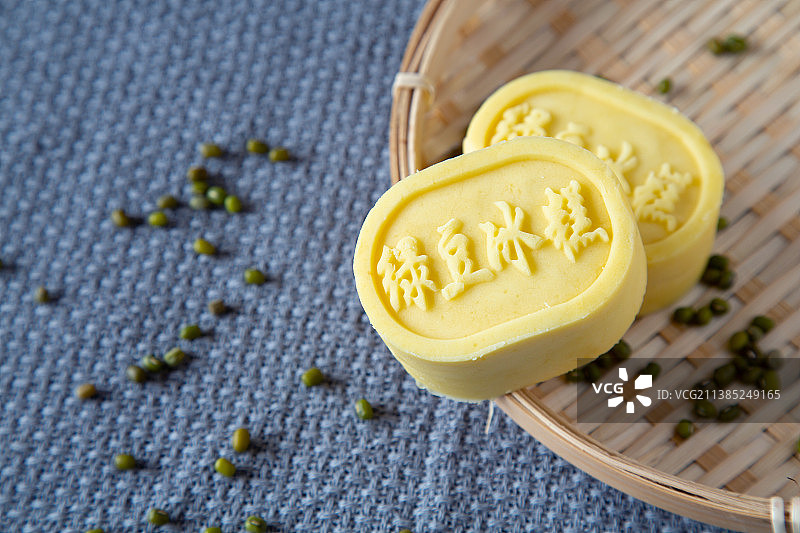 绿豆冰糕，绿豆糕，冰豆糕，地方小吃图片素材