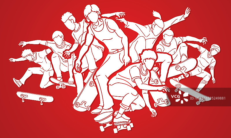 滑板运动员图片素材