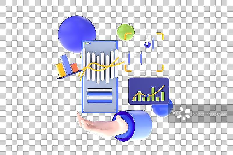 3D渲染卡通数据元素图片素材