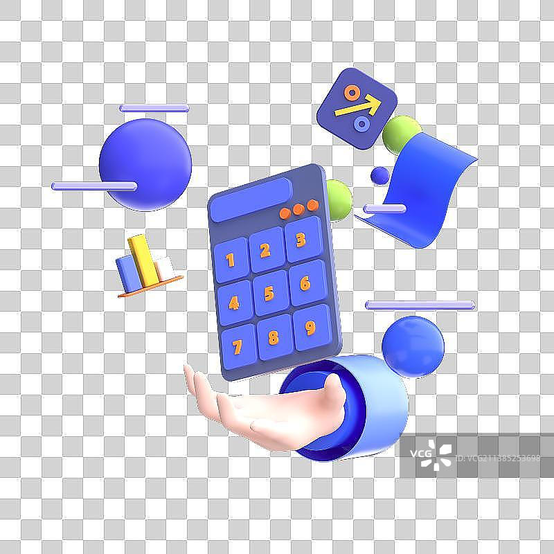 3D渲染卡通数据元素图片素材