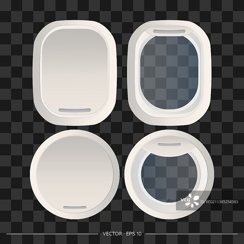 逼真的灰色舷窗图片素材